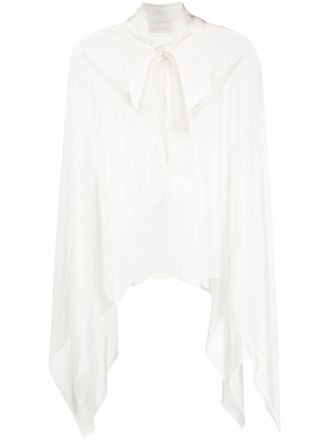 P.A.R.O.S.H. pussy bow-collar silk blouse - White