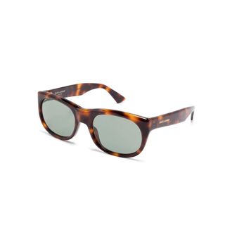 Saint Laurent Rectangle Frame Sunglasses - female - Saint Laurent - Sunglasses - Brown - ONE SIZE - Accessories