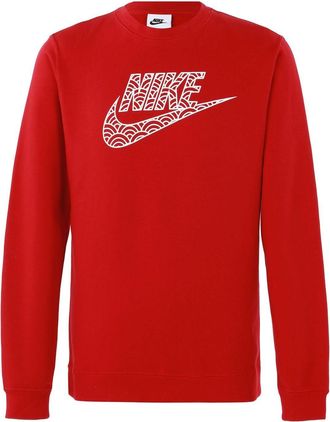 Nike Mens Nike Logo Casual Sports Round Neck Pullover Red DR7829-687