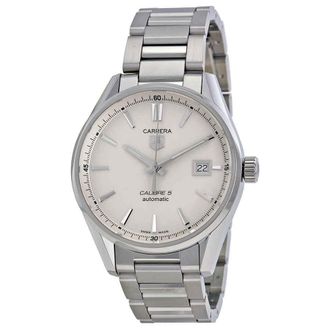 Tag Heuer Carrera Calibre 5 Automatic Silver Dial Mens Watch WAR211B.BA0782