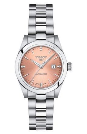 Tissot T-My Lady Automatic Bracelet Watch & Leather Strap Gift Set, 29mm in Pink at Nordstrom Rack