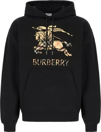 Burberry Hoodies & sweatvesten, Heren, Zwart, L, Katoen, Katoenen Hoodie met EKD