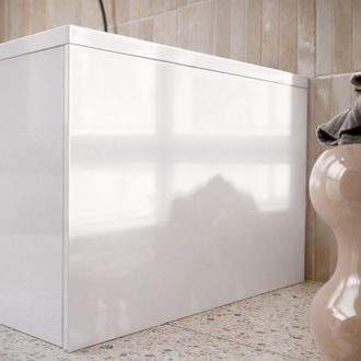 Aurlane Fald&oacute;n De Ba&ntilde;era Blanco Brillo 80x50 Cm - Acr&iacute;lico Y Abs