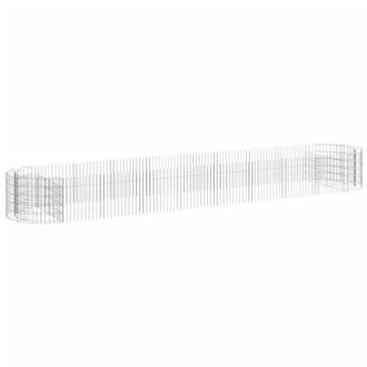 Berkfield Home Gabion Raised Bed Galvanised Iron 500x100x50 cm in Silver | Size: 500 x 100 x 50 cm