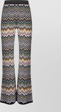 Missoni chevron pattern knit trousers with flared leg