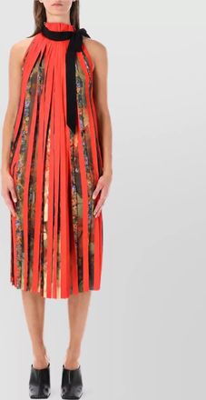 Dries Van Noten printed pleated halterneck midi dress