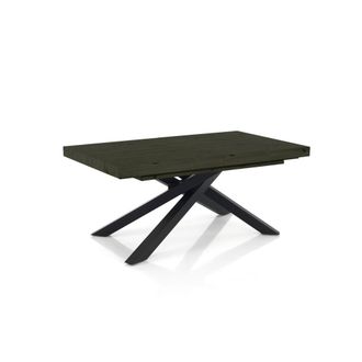 Oresteluchetta Mesa extensible mdf/metal gris-negro 77x90x130-210 cm