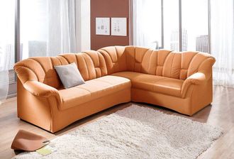 Domo Collection Ecksofa »Papenburg B/T/H: 242/190/84 cm L-Form« wahlweise mit Bettfunktion, Langer Schenkel links oder rechts