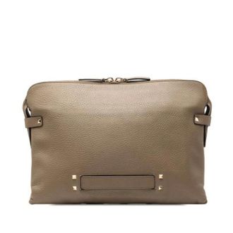 Valentino Pre-owned Clutches, female, Brown, Size: ONE SIZE Pre-owned Leather Clutch Bag