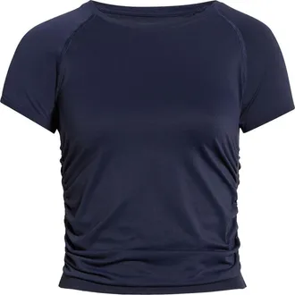 Sweaty Betty Athlete Side Ruched Top in Navy Blue at Nordstrom, Size Xx-Large