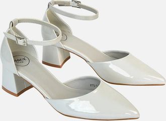 XY London Womens XY London Womens/Ladies Evie Ankle Strap Low Block Heel Court Shoes - Grey - Size: 5