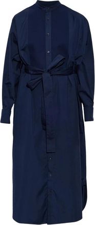 Kenzo Kleedjes, Dames, Blauw, XS, Katoen, Jurk met ceintuur