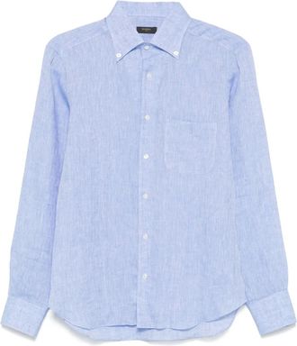 Barba Camicia in lino - Blu