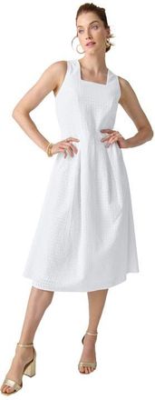 Jessica London Sleeveless Eyelet Midi Dress in White at Nordstrom, Size 18