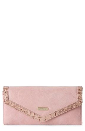 Brahmin Veronica Croc Embossed Leather Wallet in Blush at Nordstrom
