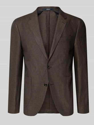 Joop Slim Fit 2-Knopf-Sakko aus Leinen Modell Hoverest in Schoko, Gr&ouml;&szlig;e 102