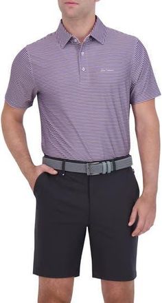 Ben Sherman Stripe Tech Jersey Polo in Lavender at Nordstrom Rack, Size Medium
