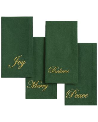 Elrene Set Of 4 Holiday Sentiments Napkins