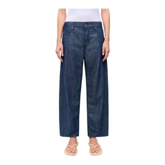 Cambio Broeken, Dames, Blauw, L, Wide Broeken