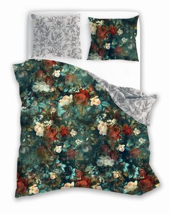 OEM Ropa De Cama De Sat&eacute;n 160x200 Con Estampado Digital De Flores Nobles