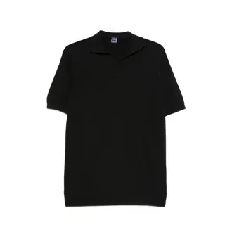 Fedeli Polo Shirts, male, Black, Size: 3XL Open Neck Polo