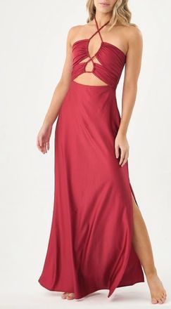 Boamar Dasha Halter Cover-Up Maxi Dress in Red at Nordstrom, Size Medium