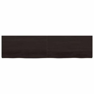 Berkfield Home Table Top Dark Grey 200x50x(2-6) cm Treated Solid Wood Oak