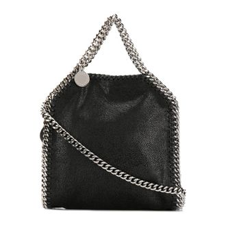 Stella McCartney Tassen, Dames, Zwart, ONE Size, Polyester, Falabella Tiny Bag Eco Shaggy Deer
