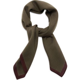 Mango Wool Pocket Square in Medium Green at Nordstrom