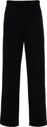 Emporio Armani double-jersey creased trousers - men - Polyester/Cotton/Elastane/Cotton/Polyester/Elastane - S - Blue
