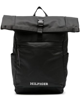 Tommy Hilfiger Zaino Monotype con chiusura arrotolabile - Nero