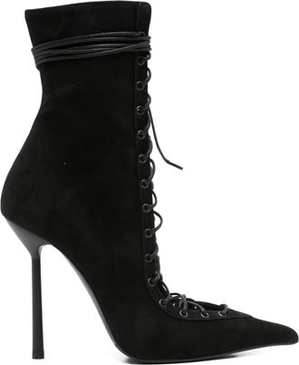 Le Silla 100 mm Colette veterlaarzen met puntige neus - Zwart