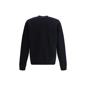 Ami Logo-Embroidered Cotton Sweatshirt - Black
