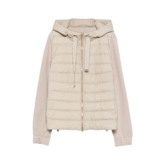 Herno Winter Jackets, female, Beige, Size: XL Hooded Quilted Jacket