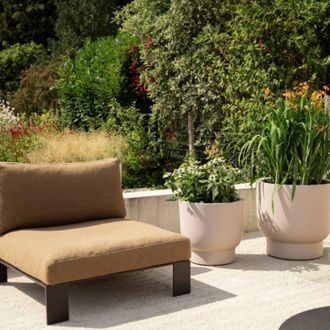 Charles Bentley Elho Amber Grail 40 Plant Pot Beige Indoor & Outdoor Plant Pot