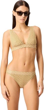 Missoni Bralette Bikini In Lam&eacute; Viscose With Raschel Workmanship in Gold at Nordstrom, Size 40 It