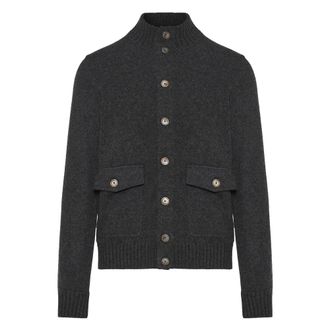 Gran Sasso Cashmere Knitwear, male, Gray, XL, Cashmere Cardigan