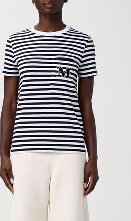 Max Mara Top in cotone a righe con logo Max Mara