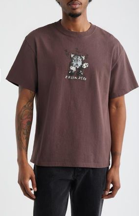 Brain Dead Time is Nigh Cotton Graphic T-Shirt in Berry at Nordstrom, Size Xx-Large