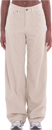 Haikure Bethany Velvet Wide Pants - Dames - Wijde Broeken - Wit - W27 - Broeken