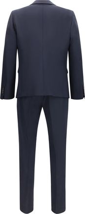 Dsquared2 Mens Single-Breasted Wool-Blend Suit Navy Blue Fleece Wool; Elastane Suits