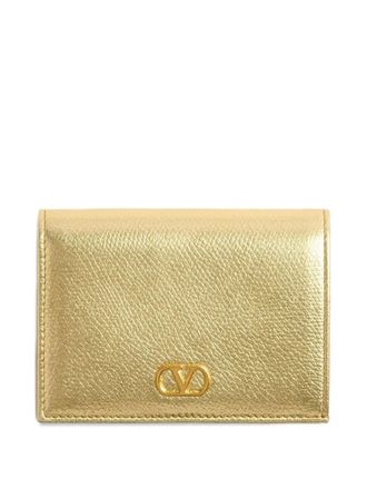 Valentino Garavani VLogo Signature leather wallet - women - Viscose/Lamb Skin/Metal/CALFSKIN - One Size - Gold