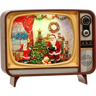 Mark Roberts Santa TV Holiday Scene with LED in Brown at Nordstrom