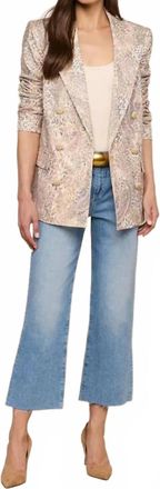 L'agence Cambri Oversized Blazer In Tan Valencia Leopard