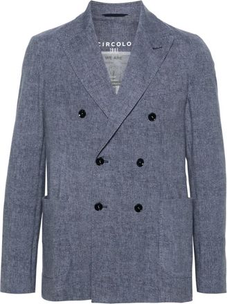Circolo 1901 Double-Breasted Blazer - Heren - Blazers - Blauw - L - Katoen - Jassen