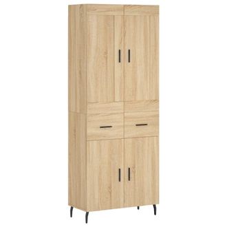 vidaXL Vidaxl - Aparador Alto Madera Contrachapada Color Roble 69,5x34x180 Cm