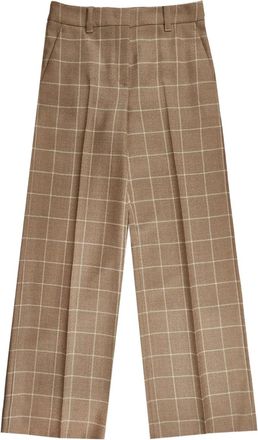 Incotex check flannel trousers - women - Virgin Wool/Cotton - 46 - Brown