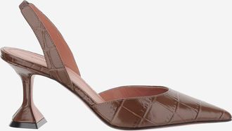 Amina Muaddi Holli leren slingbacks