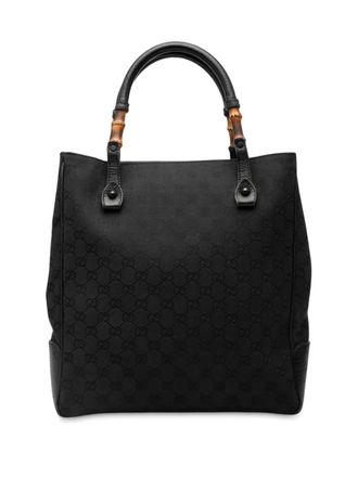 Gucci 2000-2015 GG Canvas Bamboo tote bag - Black