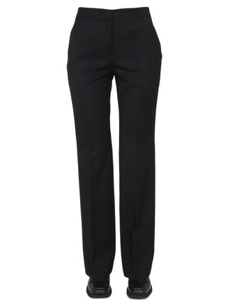 Moschino Virgin Wool Grain De Poudre Trousers - Black